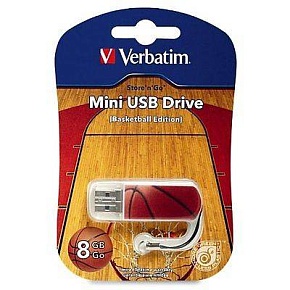 Флеш накопитель 8GB Verbatim Mini Sport Edition, USB 2.0, Баскетбол