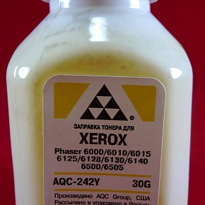 Тонер XEROX Phaser 6000/6010/6015/6125/6128/6130/6140/6500/6505 Yellow (фл. 30г) AQC-США фас.Россия