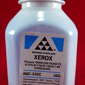 Тонер XEROX Phaser 6000/6010/6015/6125/6128/6130/6140/6500/6505 Cyan (фл. 30г) AQC-США фас.Россия