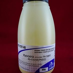 Тонер для Kyocera TK-580Y, FS-C5150/P6021 Yellow (фл. 40г) 2.8K B&W Standart Tomoegawa фас.Россия
