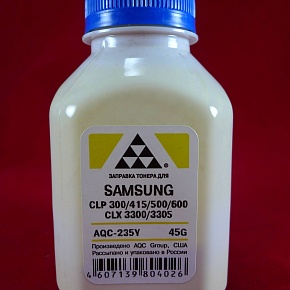 Тонер SAMSUNG CLP 300/315/320/325/360/415/500/510/600/610/660/CLX3300/3305 Yellow (фл. 45г) AQC-США фас.Россия