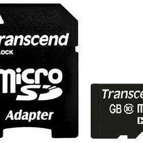 Флеш карта microSD 4GB Transcend microSDHC Class 10 (SD адаптер)
