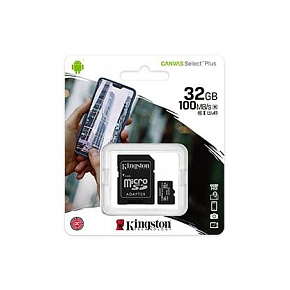 Флеш карта microSD 32GB Kingston microSDHC Class 10 UHS-I U1 Canvas Select Plus (SD адаптер) 100MB/s
