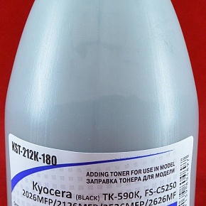 Тонер для Kyocera TK-590K, FS-C5250/2026MFP/2126MFP/2526MFP Black (фл. 180г) 7K B&W Standart Tomoegawa фас.Россия
