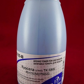 Тонер для Kyocera TK-580C, FS-C5150/P6021 Cyan (фл. 40г) 2.8K B&W Standart Tomoegawa фас.Россия