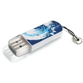 Флеш накопитель 8GB Verbatim Mini Graffiti Edition, USB 2.0, Синий