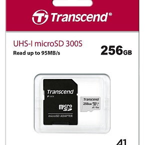 Флеш карта microSD 256GB Transcend microSDXC Class 10 UHS-I U3, V30, A1, (SD адаптер), TLC