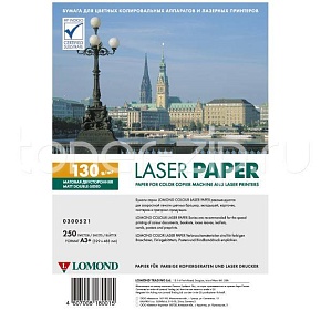 Фотобумага LOMOND Двухсторонняя Матовая, для лазерной печати, 130 г/м2, А3/250л.