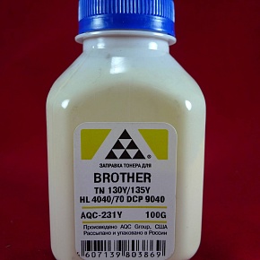 Тонер Brother TN 130Y/135Y HL 4040/50/70/DCP 9040 Yellow (фл. 100г) AQC-США фас.Россия