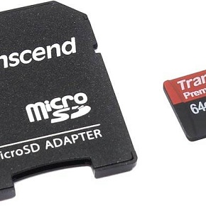 Флеш карта microSD 64GB Transcend microSDXC Class 10 UHS-I (SD адаптер)