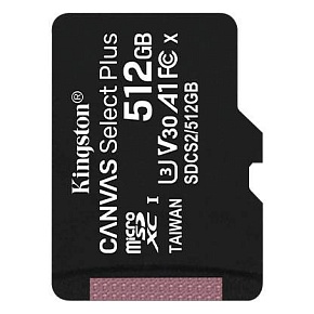 Флеш карта microSD 512GB Kingston microSDXC Class 10 UHS-I U3 Canvas Select Plus 100MB/s