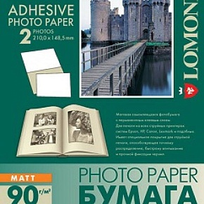 Самоклеящаяся фотобумага LOMOND, матовая, A4, 8 делен. (60 x 90 мм), 90 г/м2, 25 листов.